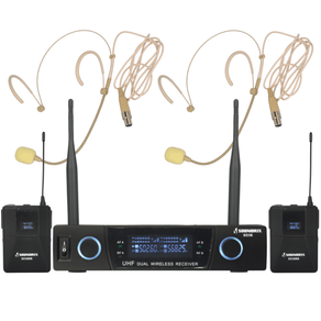 Microfone Sem Fio Duplo de Cabeca UHF SD38BB - Soundrix